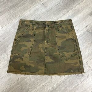 Blank NYC Olive Camouflage Mini Skirt